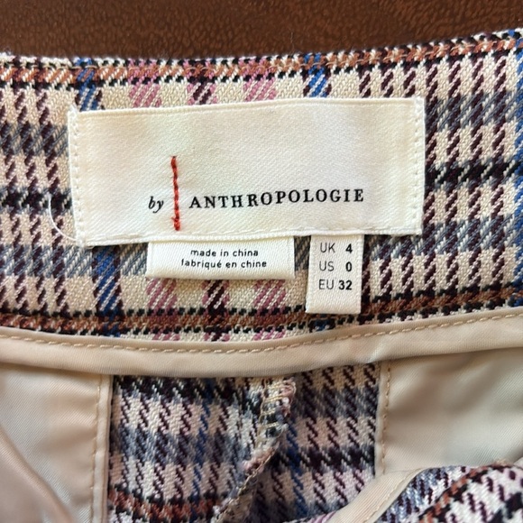 Anthropologie Malcolm Plaid Tapered Trousers/ Size 0 - Picture 4 of 5